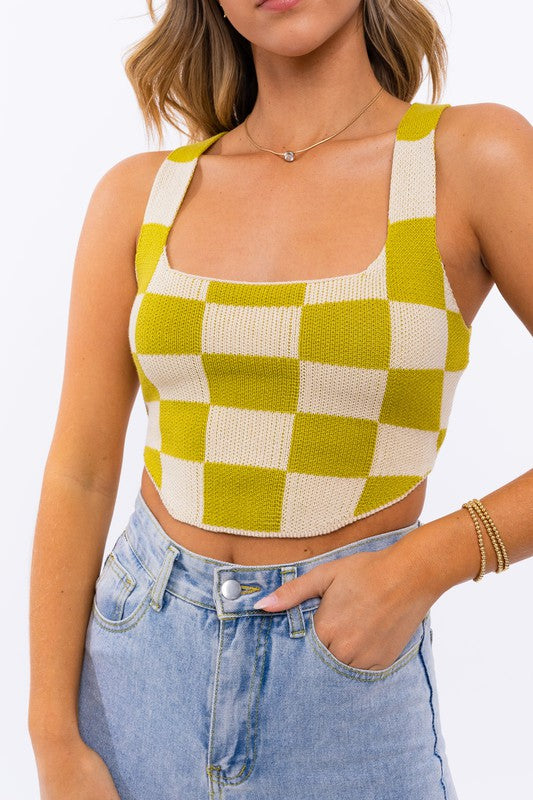 Checkers Crop Top