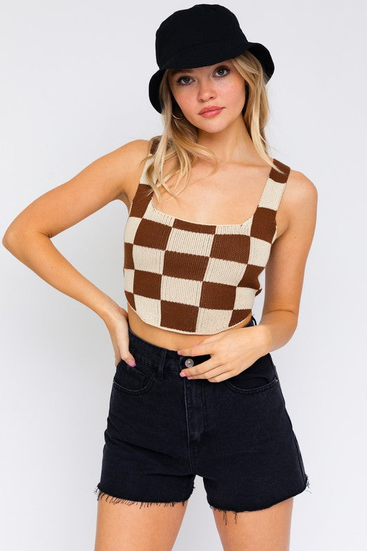 Checkers Crop Top