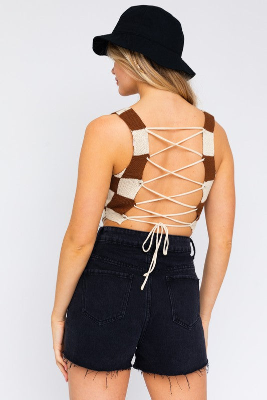 Checkers Crop Top