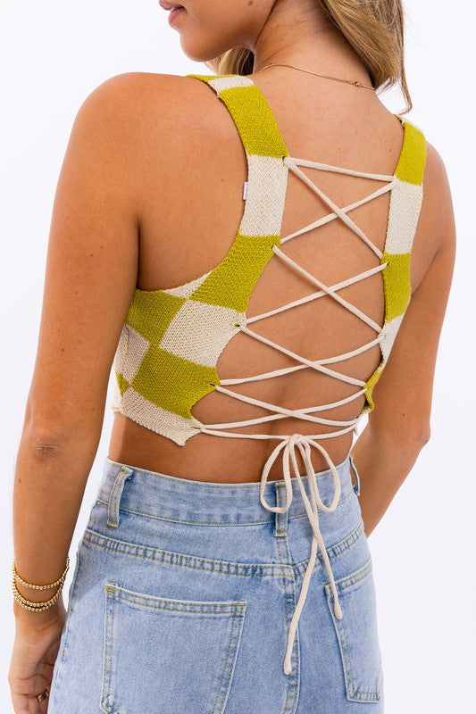 Checkers Crop Top